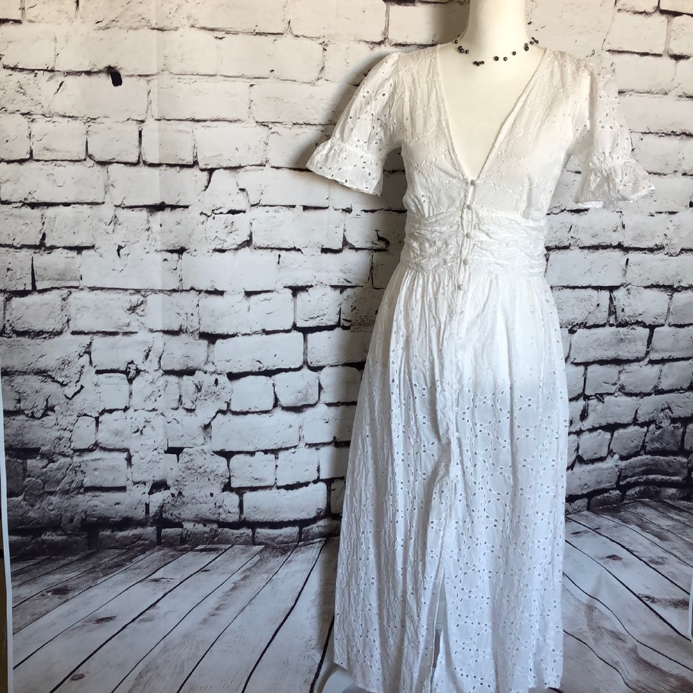 Zara white eyelet maxi